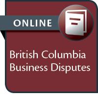 British Columbia Business Disputes--ONLINE